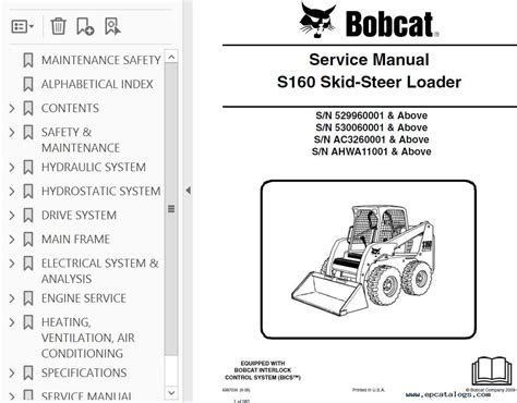 bobcat s160 skid steer specifications|bobcat s160 manual.